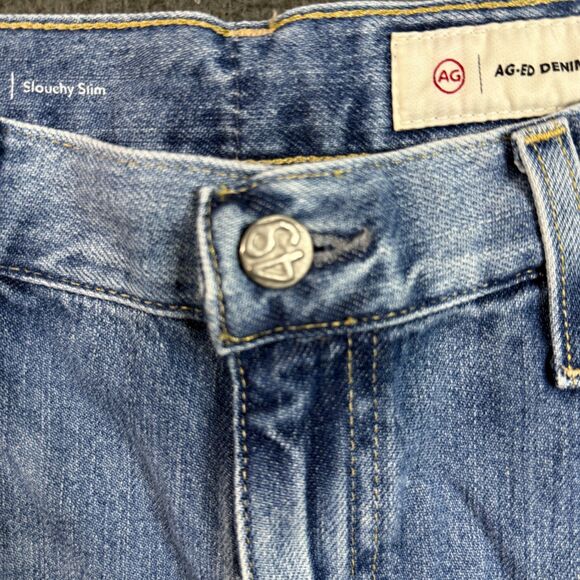 AG Ex-Boyfriend Jeans Womens 28R Blue Slouchy Slim AG-ED Denim Distressed Japan - Picture 4 of 16